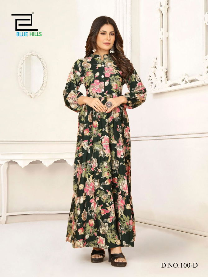 Ameesha By Blue Hills Rayon Printed Gown Catalog